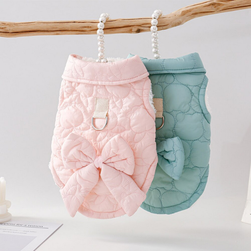 Lemmikloomariided Talvine Sügis Soe Vest Väike koer Mood Bowknot Kampsun Kass Magusad rakmed Kutsikas Paks Särk Chihuahua Yorkshire