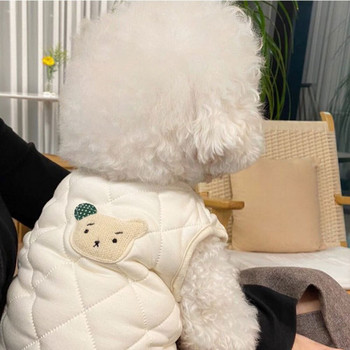 Μικρό βαμβακερό γιλέκο σκύλου Χειμερινό φθινόπωρο Ζεστό πουλόβερ Γάτα Μόδα κινουμένων σχεδίων Παλτό κατοικίδιο κουτάβι Χαριτωμένο σακάκι κανίς μπουλντόγκ Μαλτέζ