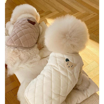 Μικρό βαμβακερό γιλέκο σκύλου Χειμερινό φθινόπωρο Ζεστό πουλόβερ Γάτα Μόδα κινουμένων σχεδίων Παλτό κατοικίδιο κουτάβι Χαριτωμένο σακάκι κανίς μπουλντόγκ Μαλτέζ