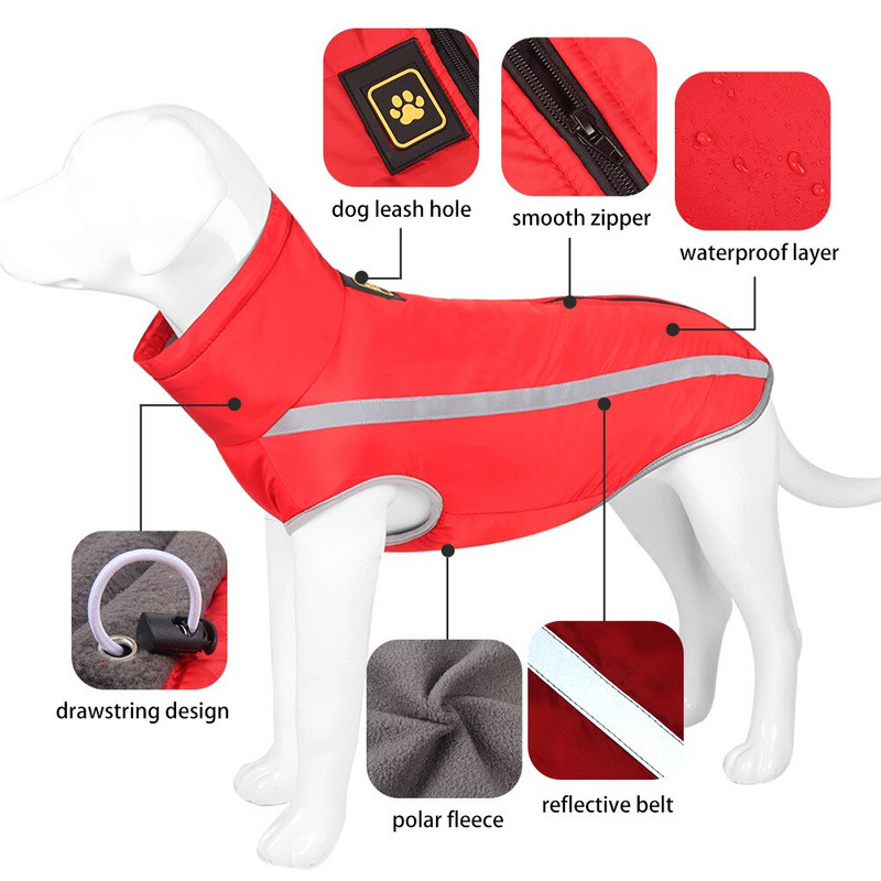 Cuttie Big Dog drabužiai žiemai Vidutinio dydžio šunų liemenė Striukė Vidutinio naminio šuns žieminiai drabužiai Drabužiai šuniukui augintiniui