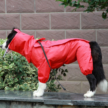 Дъждобран за големи кучета за домашни любимци Външни водоустойчиви дрехи Гащеризон с качулка Наметало за малки големи кучета Гащеризон Дъждо палто Лабрадор