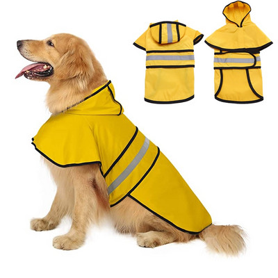 Large Dogs Raincoat for Puppy Golden Retriever Franch Bulldog Pug Poncho Reflective Dog Raincape Αδιάβροχα ρούχα για σκύλους κατοικίδιων ζώων York