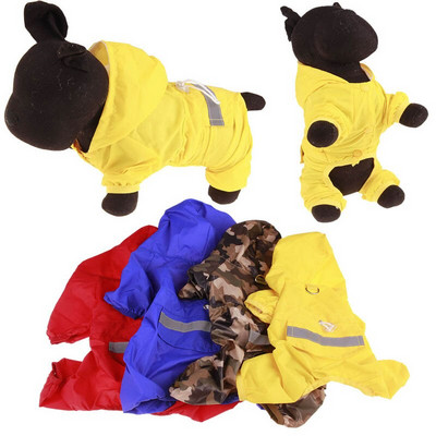 Pet Dog Rain Coat Cat Raincoat Outdoor Rainwear Hood Apparel Jumpsuit Puppy Rainy Day Casual Waterproof Jacket Pet Supplies