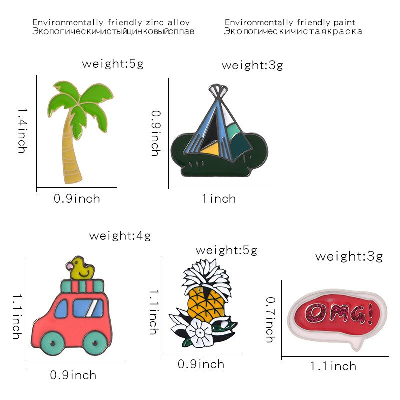 Μόδα καρφίτσες καρτούν με σμάλτο καρφίτσες καρφίτσες ανανάς καρφίτσες κονκάρδες σακίδιο πλάτης Χαριτωμένα καρφίτσες Δώρα για φίλους Χονδρική 1τμχ