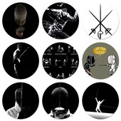 Tvoros folija Saber Epee Piktogramos Smeigtukai Ženkliuko apdaila Sagės Metaliniai ženkleliai drabužiams Kuprinės puošimas