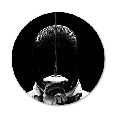 Tvoros folija Saber Epee Piktogramos Smeigtukai Ženkliuko apdaila Sagės Metaliniai ženkleliai drabužiams Kuprinės puošimas