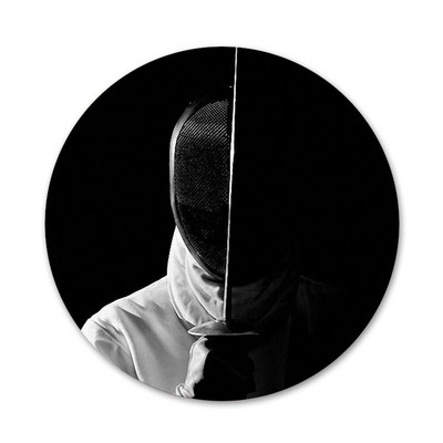 Tvoros folija Saber Epee Piktogramos Smeigtukai Ženkliuko apdaila Sagės Metaliniai ženkleliai drabužiams Kuprinės puošimas