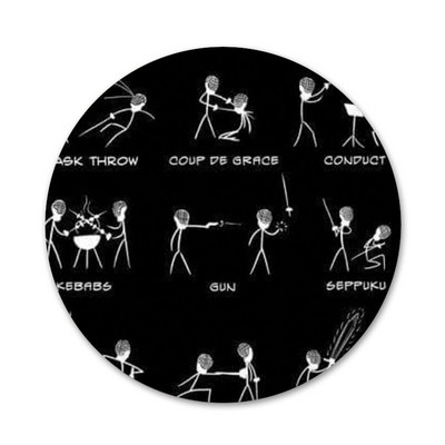 Tvoros folija Saber Epee Piktogramos Smeigtukai Ženkliuko apdaila Sagės Metaliniai ženkleliai drabužiams Kuprinės puošimas