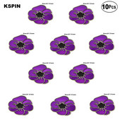 10 τεμάχια πολλά μωβ λουλούδι παπαρούνας σήμα καρφίτσα πέτο Σημαία καρφίτσα καρφίτσες σήματα