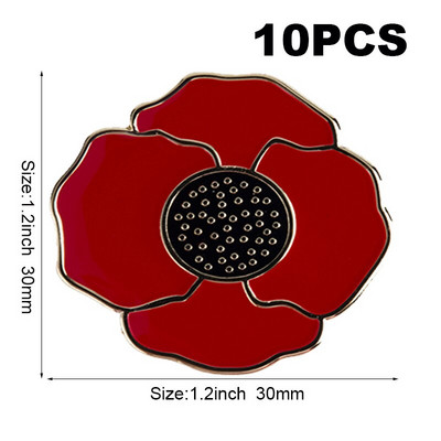10 τεμάχια πολλά μωβ λουλούδι παπαρούνας σήμα καρφίτσα πέτο Σημαία καρφίτσα καρφίτσες σήματα