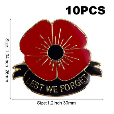 10 τεμάχια πολλά μωβ λουλούδι παπαρούνας σήμα καρφίτσα πέτο Σημαία καρφίτσα καρφίτσες σήματα