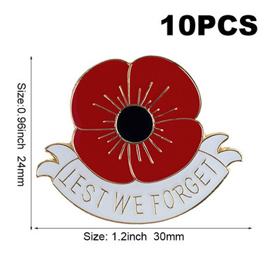 10 τεμάχια πολλά μωβ λουλούδι παπαρούνας σήμα καρφίτσα πέτο Σημαία καρφίτσα καρφίτσες σήματα