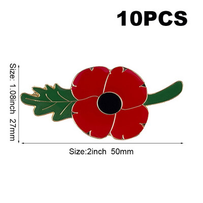 10 τεμάχια πολλά μωβ λουλούδι παπαρούνας σήμα καρφίτσα πέτο Σημαία καρφίτσα καρφίτσες σήματα