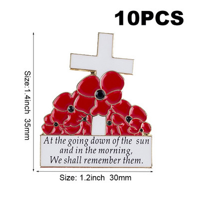 10 τεμάχια πολλά μωβ λουλούδι παπαρούνας σήμα καρφίτσα πέτο Σημαία καρφίτσα καρφίτσες σήματα