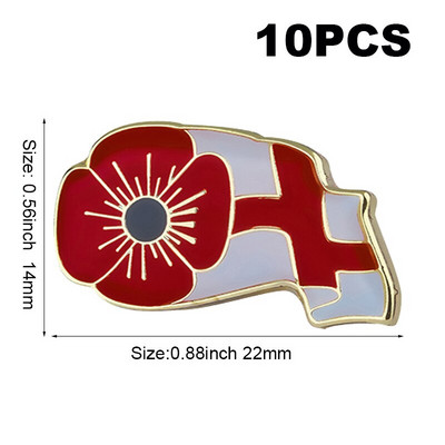 10 τεμάχια πολλά μωβ λουλούδι παπαρούνας σήμα καρφίτσα πέτο Σημαία καρφίτσα καρφίτσες σήματα