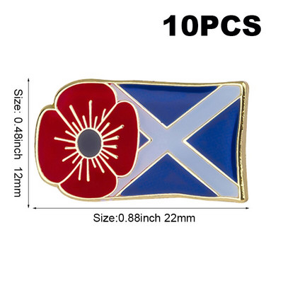 10 τεμάχια πολλά μωβ λουλούδι παπαρούνας σήμα καρφίτσα πέτο Σημαία καρφίτσα καρφίτσες σήματα