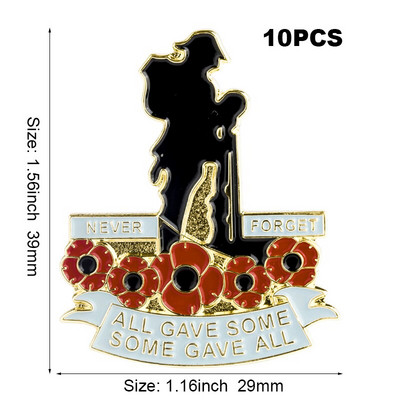 10 τεμάχια πολλά μωβ λουλούδι παπαρούνας σήμα καρφίτσα πέτο Σημαία καρφίτσα καρφίτσες σήματα