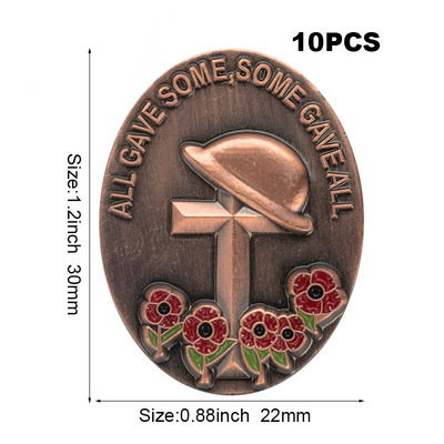 10 τεμάχια πολλά μωβ λουλούδι παπαρούνας σήμα καρφίτσα πέτο Σημαία καρφίτσα καρφίτσες σήματα