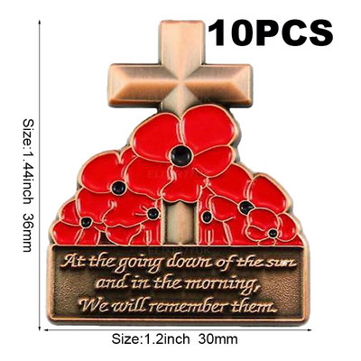 10 τεμάχια πολλά μωβ λουλούδι παπαρούνας σήμα καρφίτσα πέτο Σημαία καρφίτσα καρφίτσες σήματα