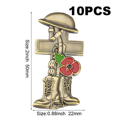 10 τεμάχια πολλά μωβ λουλούδι παπαρούνας σήμα καρφίτσα πέτο Σημαία καρφίτσα καρφίτσες σήματα