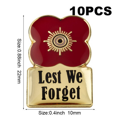 10 τεμάχια πολλά μωβ λουλούδι παπαρούνας σήμα καρφίτσα πέτο Σημαία καρφίτσα καρφίτσες σήματα