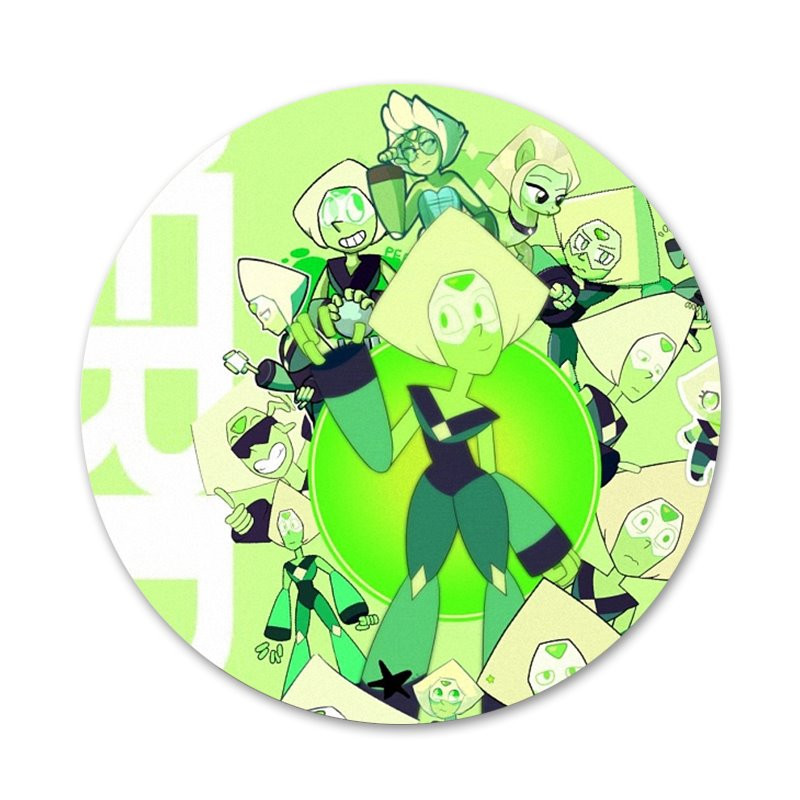 58 mm STEVEN UNIVERSE PERIDOT ikoonid nööpnõelad märgi kaunistus prossid metallist märgid seljakoti kaunistamiseks