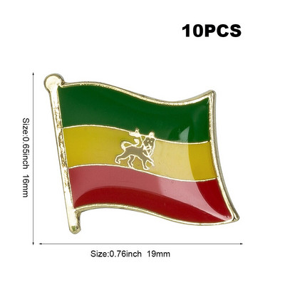 10 τεμ. πολλά σημαία Αιθιοπίας καρφίτσα καρφίτσα πέτο Εικονίδια καρφίτσας KS-0011