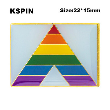 Straight Allies Pride Rainbow Flag Rozet Metal Chapas Metalicas Pins Icon Раница Брошка за подарък XY0307