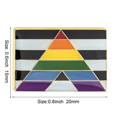 Straight Allies Pride Rainbow Flag Rozet Metal Chapas Metalicas Pins Icon Rucsac Broșă pentru cadou XY0307