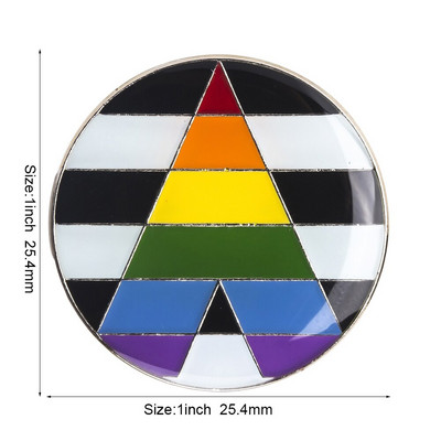 Straight Allies Pride Rainbow Flag Rozet Metal Chapas Metalicas Pins Icon Rucsac Broșă pentru cadou XY0307