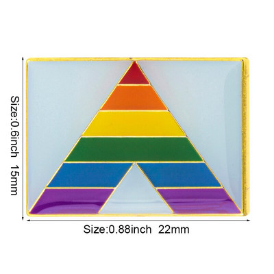 Straight Allies Pride Rainbow Flag Rozet Metal Chapas Metalicas Pins Icon Rucsac Broșă pentru cadou XY0307
