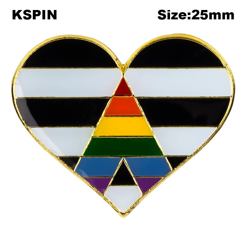 Straight Allies Pride Rainbow Flag Rozet Metal Chapas Metalicas Pins Icon Rucsac Broșă pentru cadou XY0307