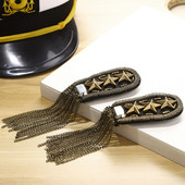 2 vnt Mygtukai ant pečių antklodės Senovinės sagės Kniedės Kalnų krištolinis kutas Epaulet Rankų darbo drabužiai Dekoratyviniai pečių papuošalai Epauletė