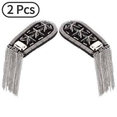 2 vnt Mygtukai ant pečių antklodės Senovinės sagės Kniedės Kalnų krištolinis kutas Epaulet Rankų darbo drabužiai Dekoratyviniai pečių papuošalai Epauletė