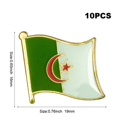 10 vnt. Šalies vėliava Ženkliukas Vėliava Sagė Nacionalinė vėliava Atvarto segtukas Tarptautinių kelionių segtukų kolekcijos