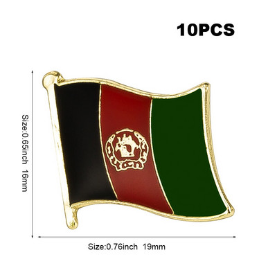 10 vnt. Šalies vėliava Ženkliukas Vėliava Sagė Nacionalinė vėliava Atvarto segtukas Tarptautinių kelionių segtukų kolekcijos