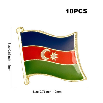 10 vnt. Šalies vėliava Ženkliukas Vėliava Sagė Nacionalinė vėliava Atvarto segtukas Tarptautinių kelionių segtukų kolekcijos