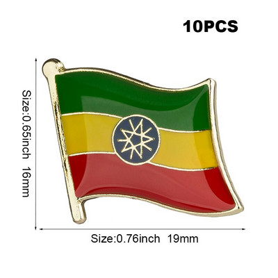 10 vnt. Šalies vėliava Ženkliukas Vėliava Sagė Nacionalinė vėliava Atvarto segtukas Tarptautinių kelionių segtukų kolekcijos
