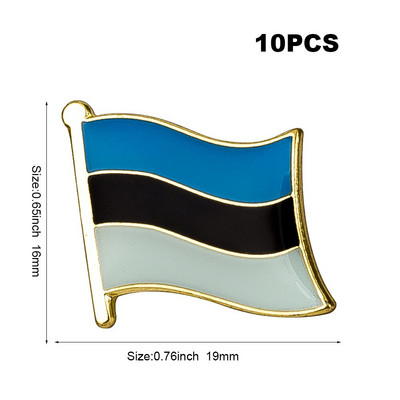 10 vnt. Šalies vėliava Ženkliukas Vėliava Sagė Nacionalinė vėliava Atvarto segtukas Tarptautinių kelionių segtukų kolekcijos