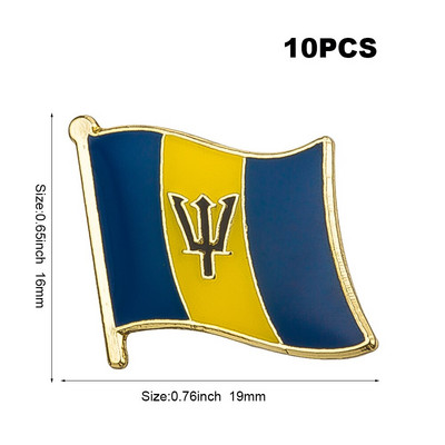 10 vnt. Šalies vėliava Ženkliukas Vėliava Sagė Nacionalinė vėliava Atvarto segtukas Tarptautinių kelionių segtukų kolekcijos