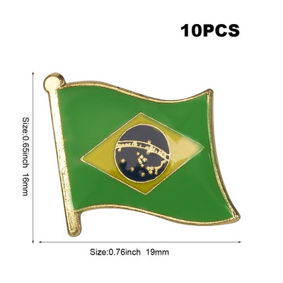 10 vnt. Šalies vėliava Ženkliukas Vėliava Sagė Nacionalinė vėliava Atvarto segtukas Tarptautinių kelionių segtukų kolekcijos