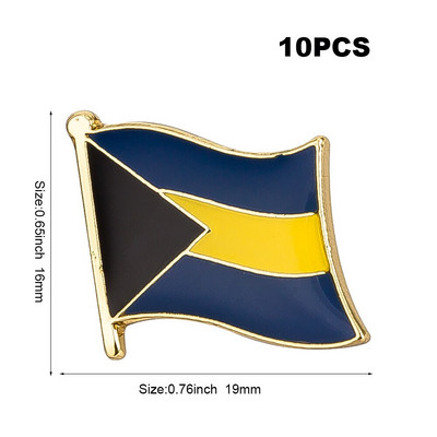 10 vnt. Šalies vėliava Ženkliukas Vėliava Sagė Nacionalinė vėliava Atvarto segtukas Tarptautinių kelionių segtukų kolekcijos