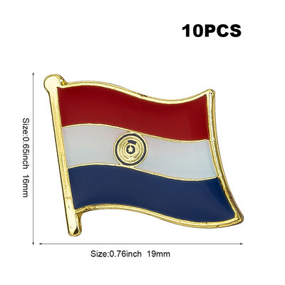 10 vnt. Šalies vėliava Ženkliukas Vėliava Sagė Nacionalinė vėliava Atvarto segtukas Tarptautinių kelionių segtukų kolekcijos