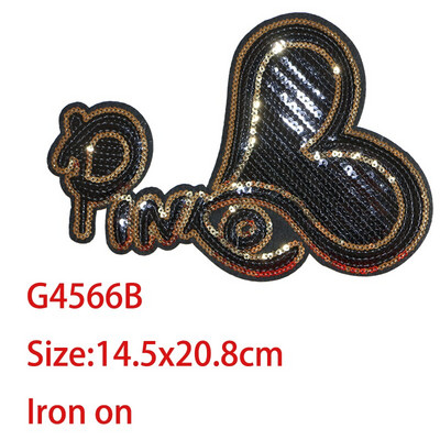 Διακοσμητικά κινούμενα σχέδια, γυαλιστερή αγάπη σε σχήμα καρδιάς με παγιέτες ματιών, απλικέ, κεντημένα μπαλώματα για σίδερο DIY σε κονκάρδες στο σακίδιο