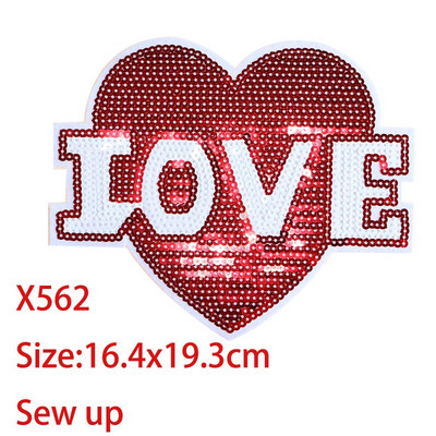 Διακοσμητικά κινούμενα σχέδια, γυαλιστερή αγάπη σε σχήμα καρδιάς με παγιέτες ματιών, απλικέ, κεντημένα μπαλώματα για σίδερο DIY σε κονκάρδες στο σακίδιο