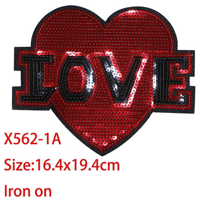 Διακοσμητικά κινούμενα σχέδια, γυαλιστερή αγάπη σε σχήμα καρδιάς με παγιέτες ματιών, απλικέ, κεντημένα μπαλώματα για σίδερο DIY σε κονκάρδες στο σακίδιο