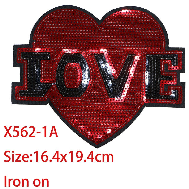 Διακοσμητικά κινούμενα σχέδια, γυαλιστερή αγάπη σε σχήμα καρδιάς με παγιέτες ματιών, απλικέ, κεντημένα μπαλώματα για σίδερο DIY σε κονκάρδες στο σακίδιο