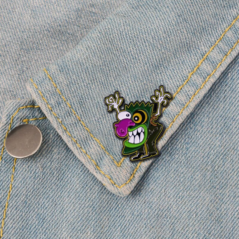 C2186 Multifilmi ehted Armsad COURAGE koerad Metallist emailnõelad ja prossid Mood rinnanõelad märk Naljakad kingitused