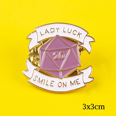 Emajlirana igla Dungeons And Dragon D20 DnD 20-strane igre s kockicama Broševi i igle Značke RPG igra Igra s kockicama Dekoracija torbi za odjeću