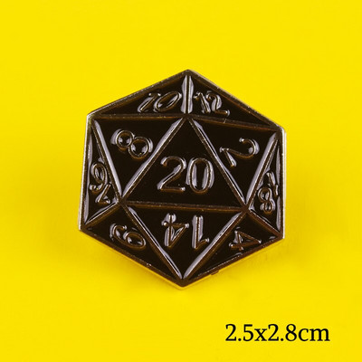 Emajlirana igla Dungeons And Dragon D20 DnD 20-strane igre s kockicama Broševi i igle Značke RPG igra Igra s kockicama Dekoracija torbi za odjeću